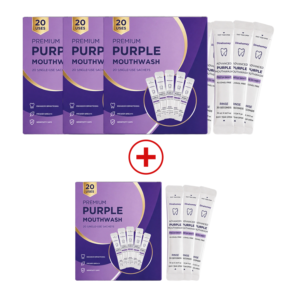 Dinehomey Purple Brightening Mouthwash | 30-Second Yellow Neutralizing & Fresh Breath