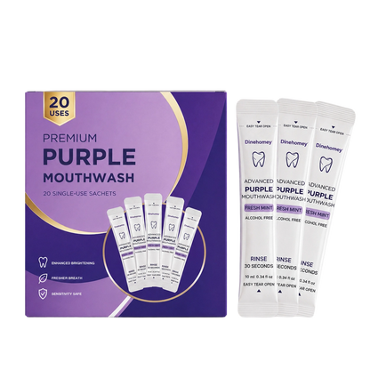 Dinehomey Purple Brightening Mouthwash | 30-Second Yellow Neutralizing & Fresh Breath