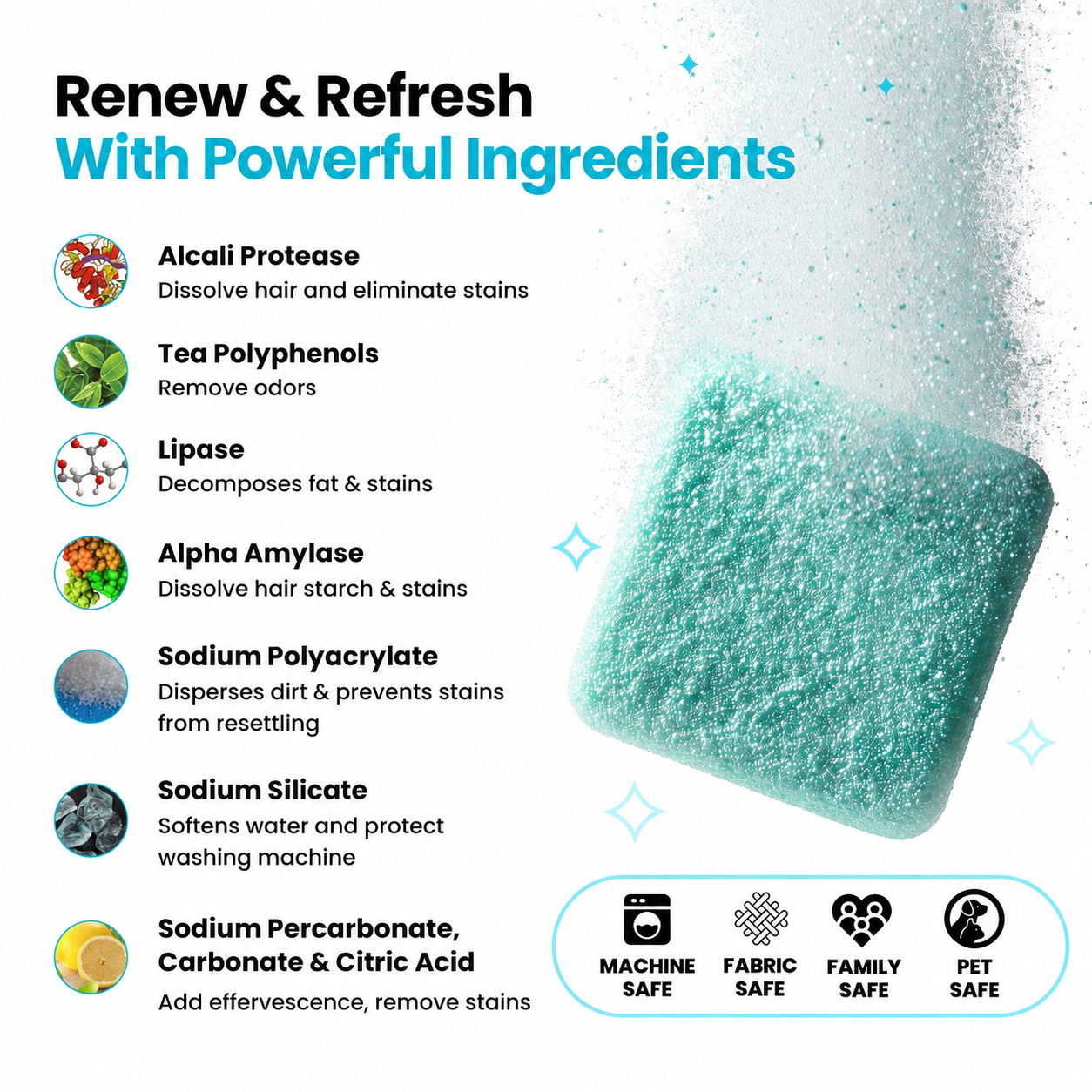 Washing Machine Cleaning Tablets—Restores Like New For Pet Owners
