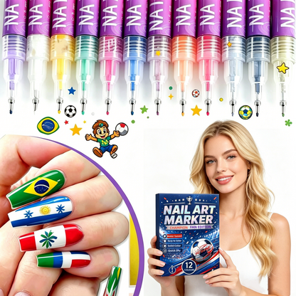 🎁Hot Sale – 50% Off!✨ 12-Color Nail Art Pen Set for Creative Designs 💅🎨