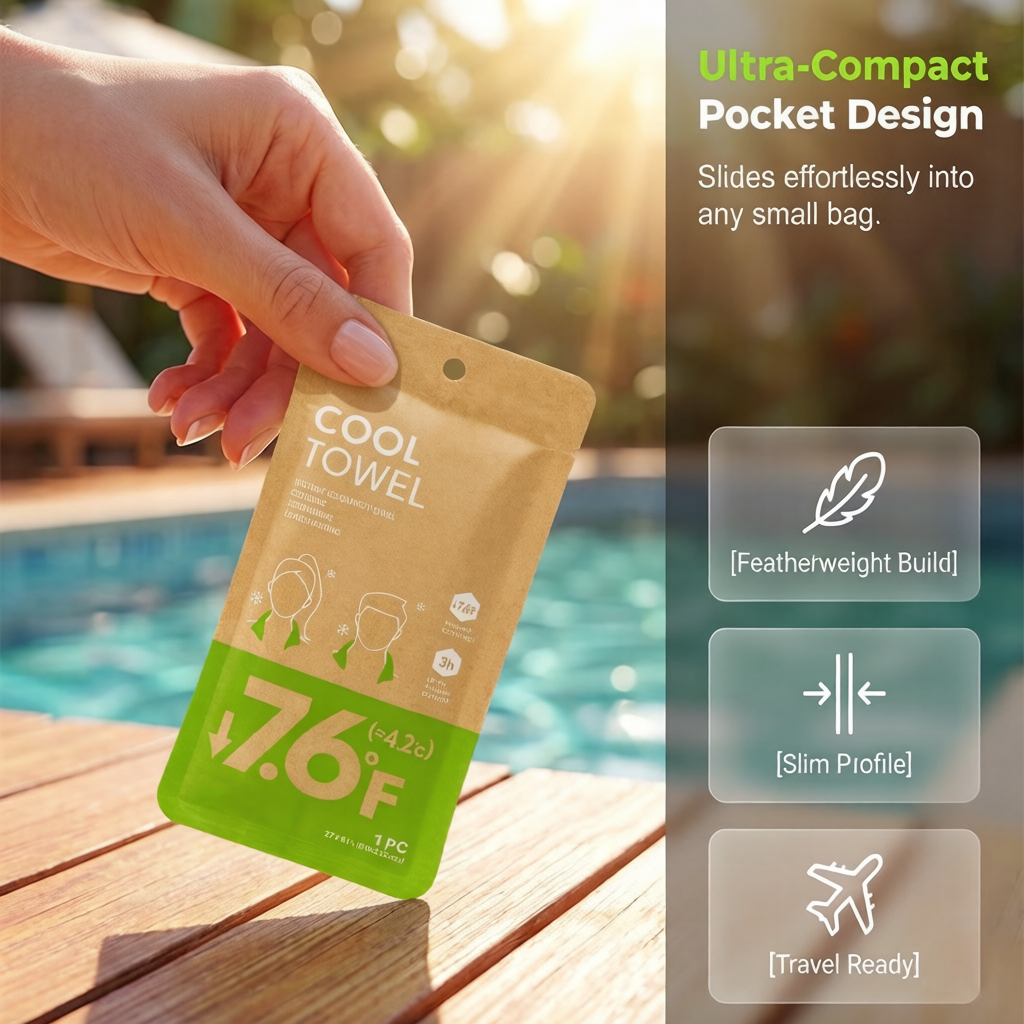 🧊 Portable Instant Cooling Towel – Wearable Neck & Wrist Cooling for Outdoor Work & Sports💦