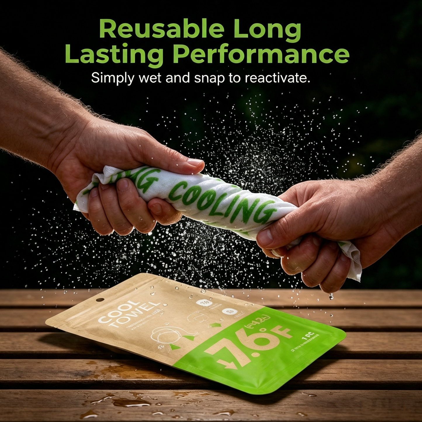 🧊 Portable Instant Cooling Towel – Wearable Neck & Wrist Cooling for Outdoor Work & Sports💦