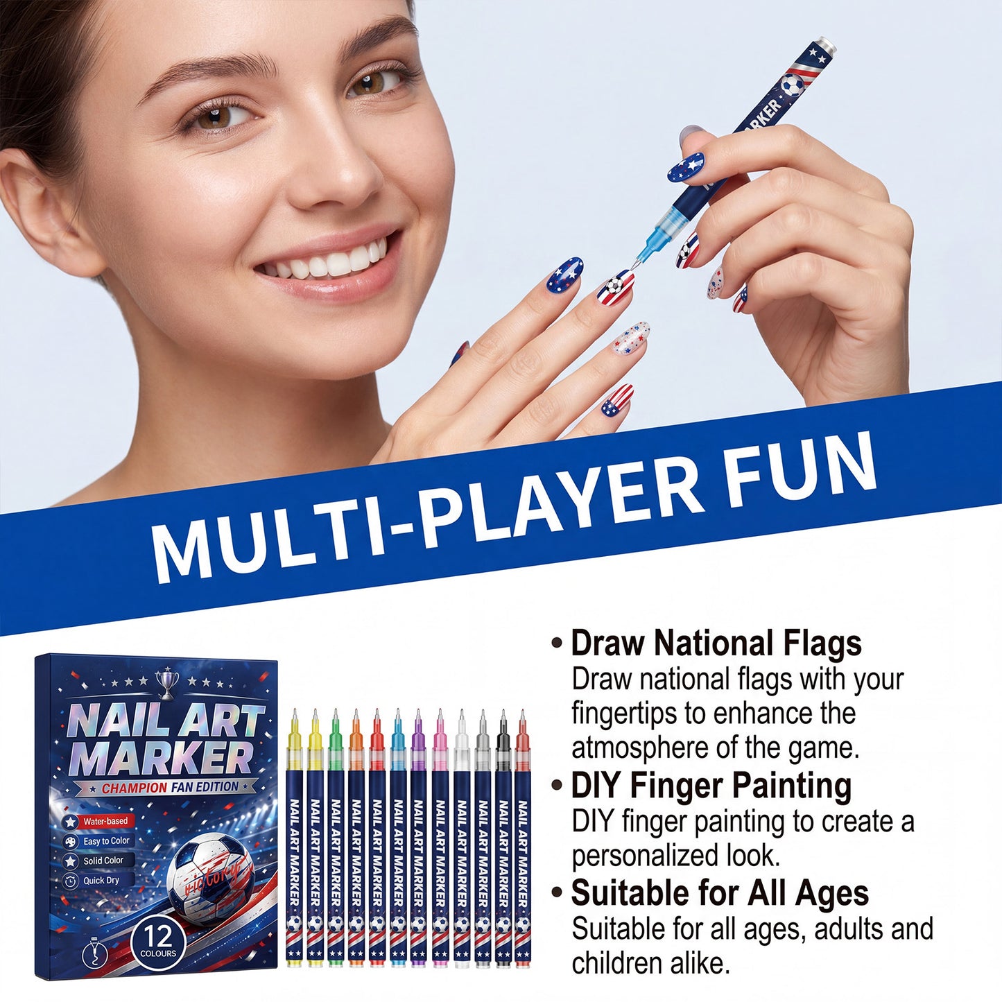 🎁Hot Sale – 50% Off!✨ 12-Color Nail Art Pen Set for Creative Designs 💅🎨