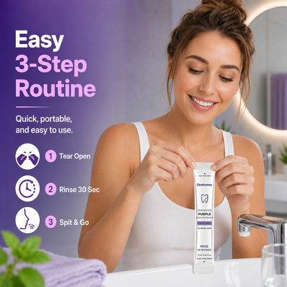 Dinehomey Purple Brightening Mouthwash | 30-Second Yellow Neutralizing & Fresh Breath
