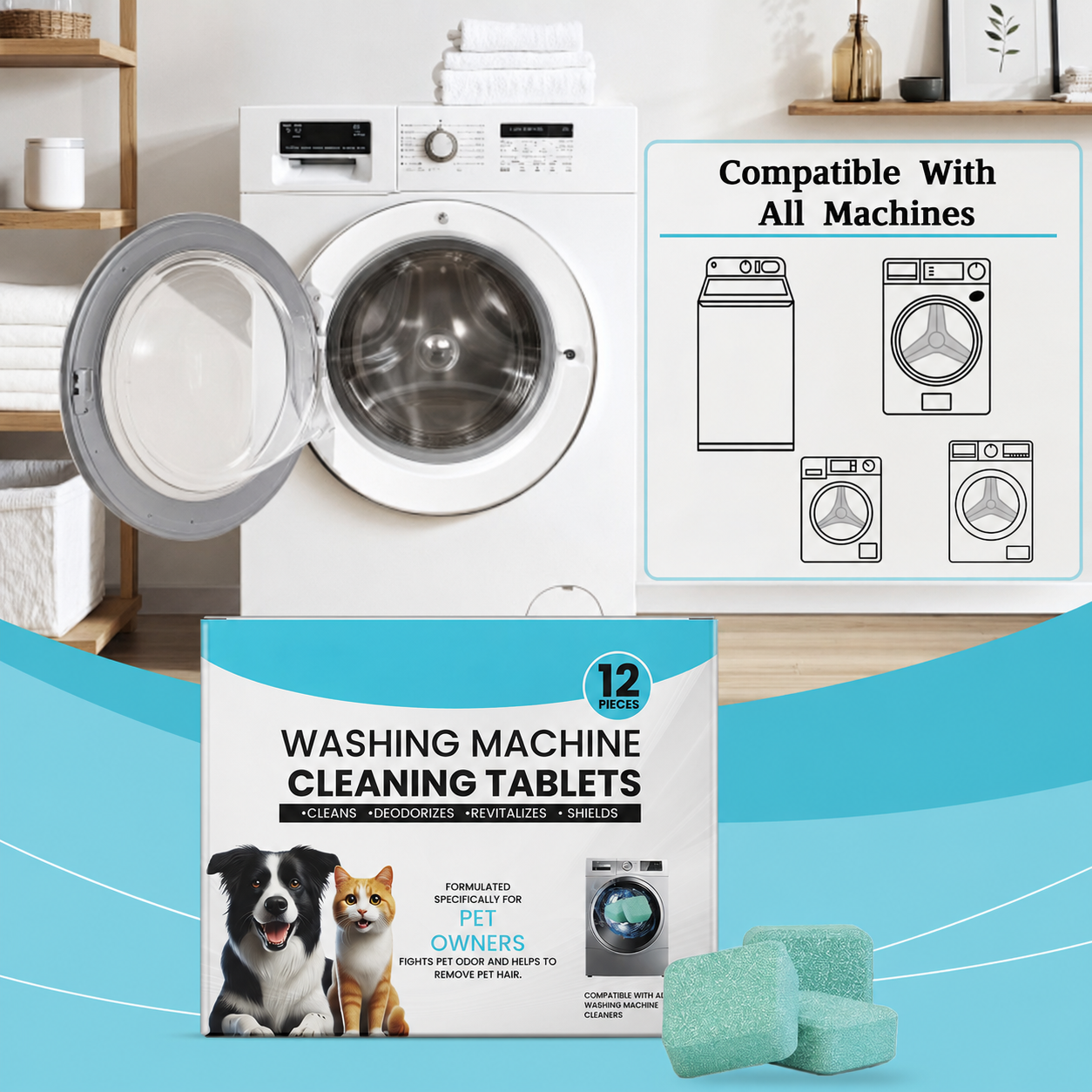 Washing Machine Cleaning Tablets—Restores Like New For Pet Owners